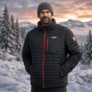 Quilted Puffer  Jacket Mens 2XL Black Canadiana Canadian Geographic Insulated